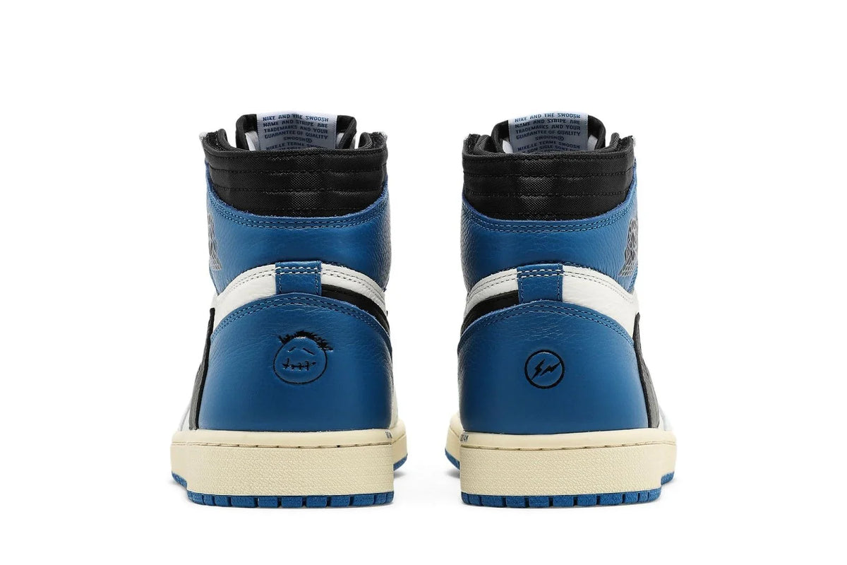 Air Jordan 1 Retro High Fragment Design x Travis Scott Couro Branco Azul